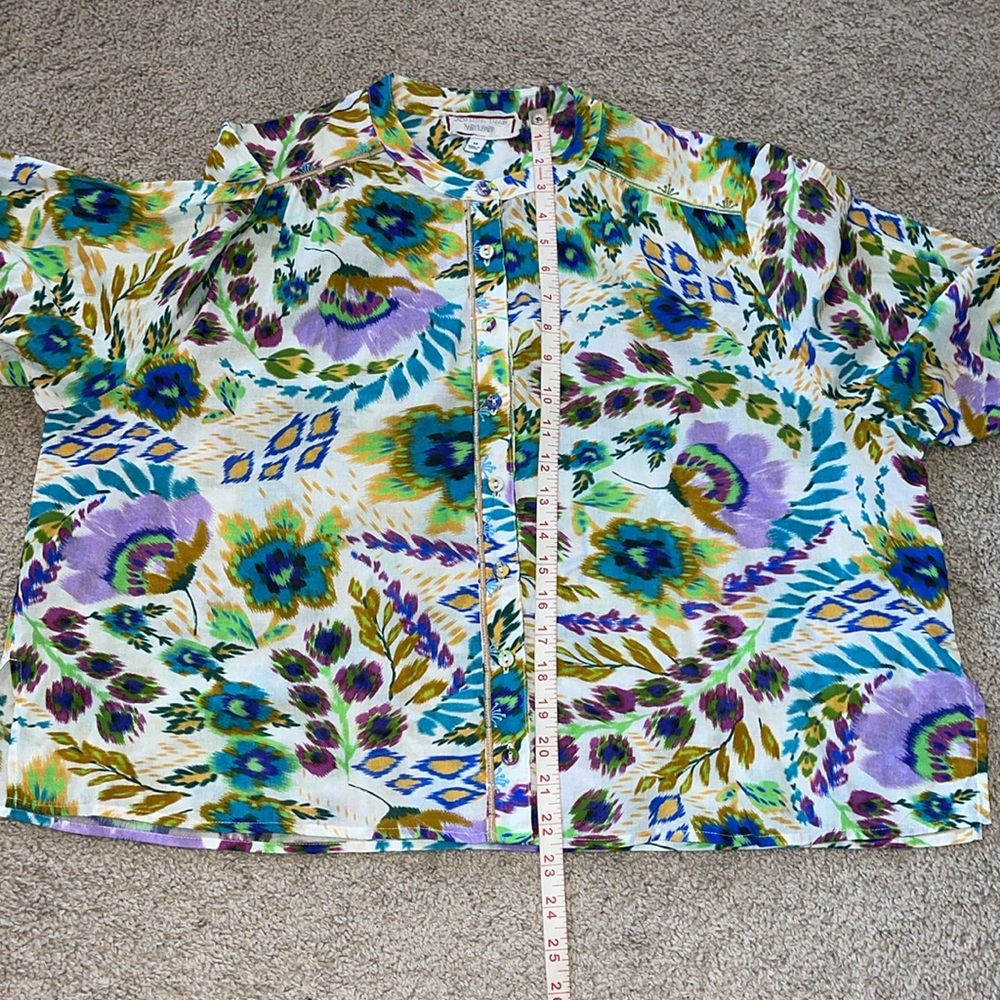JOHNNY WAS KAT BLOOM SHIRRED YOKE BLOUSE - Picture 11 of 12